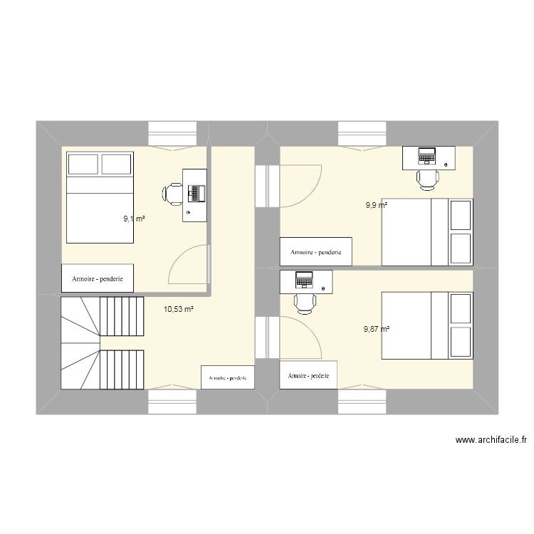 St AM etage futur. Plan de 0 pièce et 0 m2