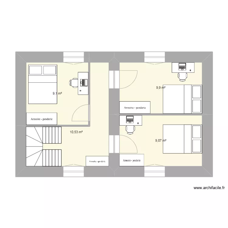 St AM etage futur. Plan de 