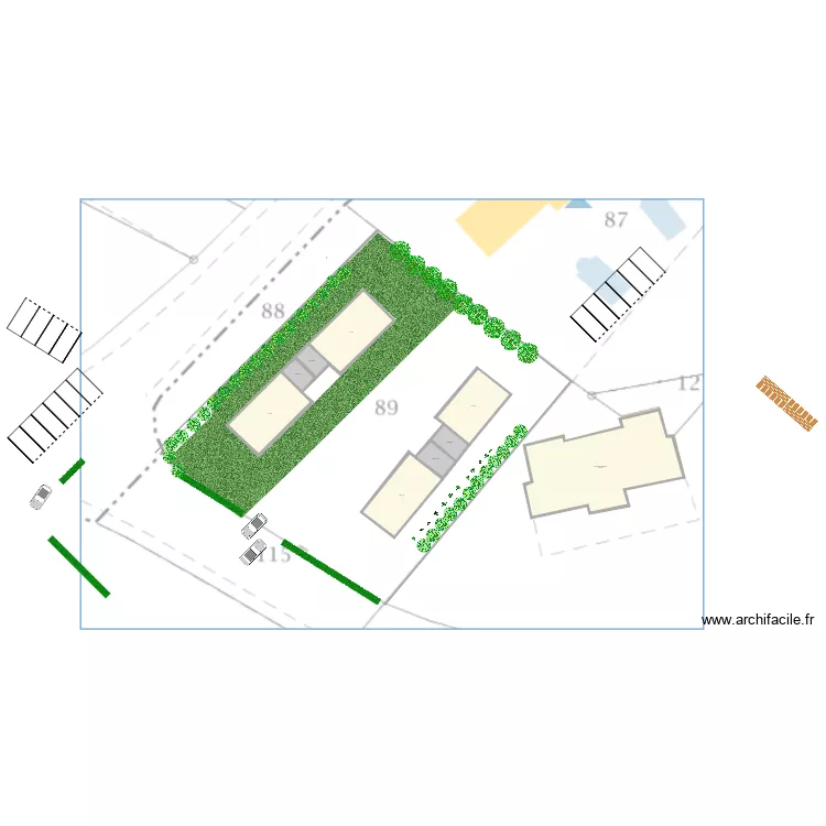 amenagement parcelle HABITAT INDIC ORIENT EST OUEST. Plan de amenagement parcelle HABITAT INDIC ORIENT EST OUEST. Plan de