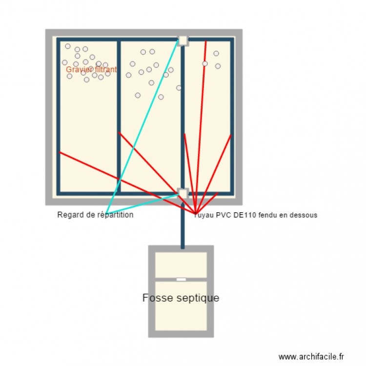 puits perdu étalé. Plan de 0 pièce et 0 m2