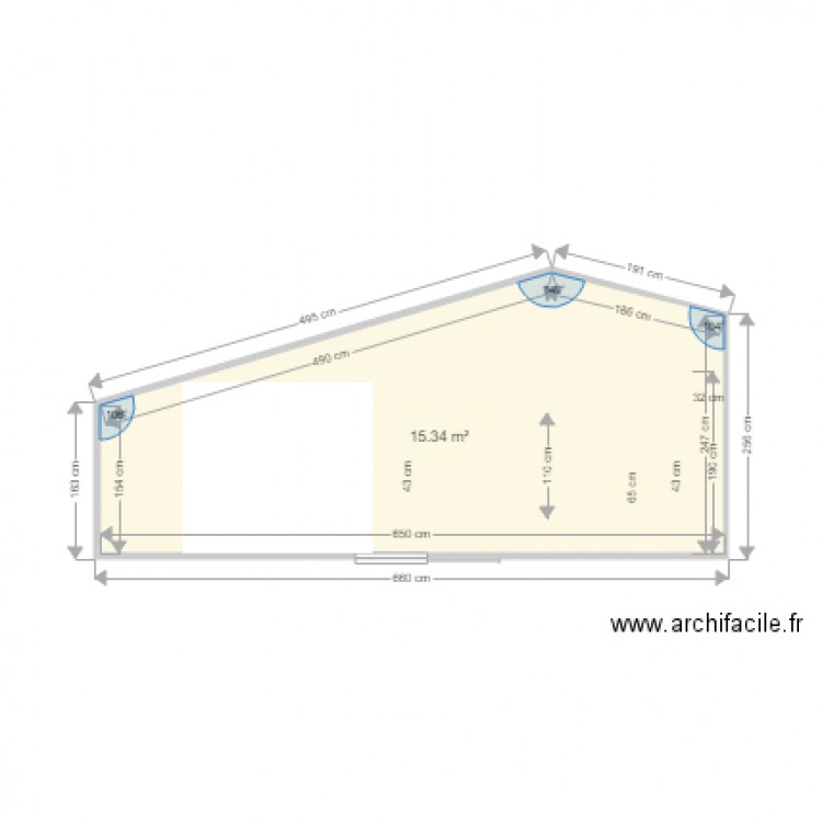 Chambre 1er paroi sud modif 2. Plan de 0 pièce et 0 m2