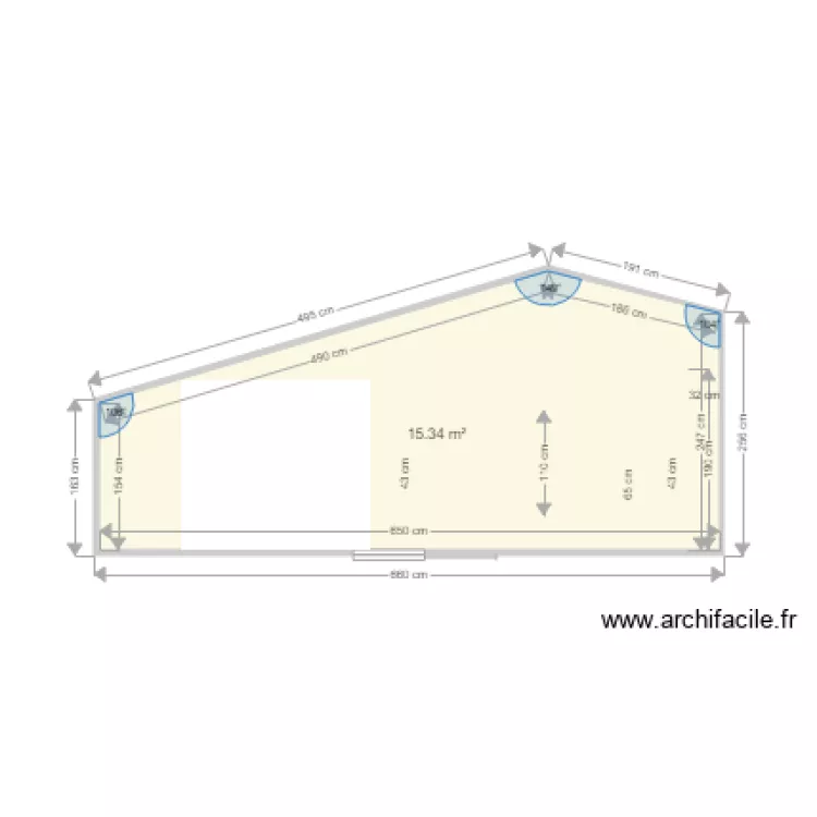 Chambre 1er paroi sud modif 2. Plan de 