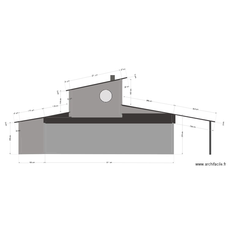 façade nord est. Plan de 0 pièce et 0 m2