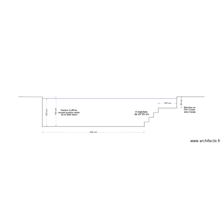 Profil Piscine. Plan de 0 pièce et 0 m2