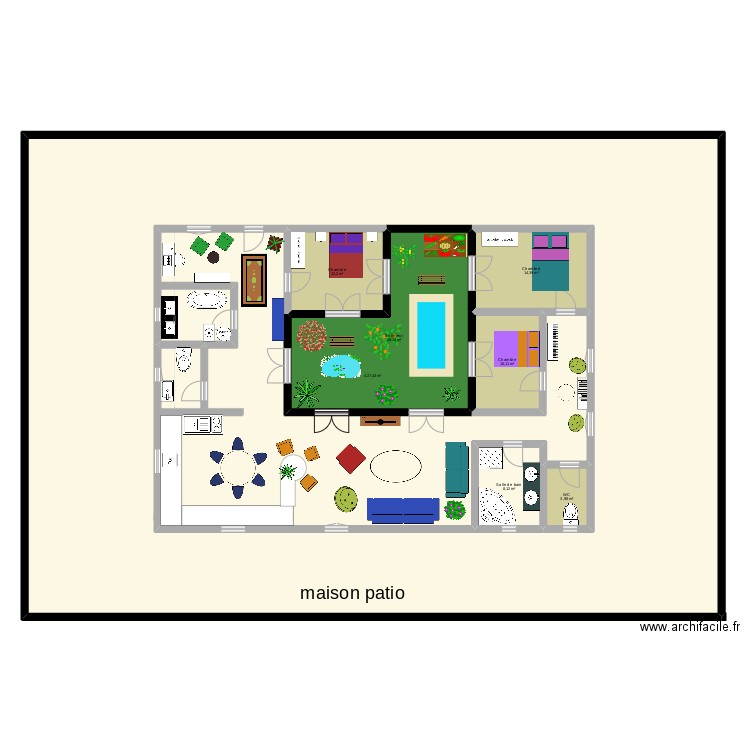 riad. Plan de 0 pièce et 0 m2