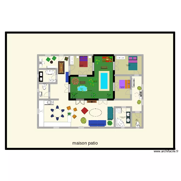 riad. Plan de riad. Plan de