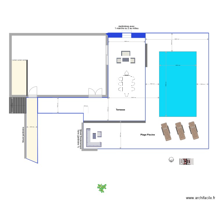 Plan Exterieur terasse pour Macon. Plan de 0 pièce et 0 m2