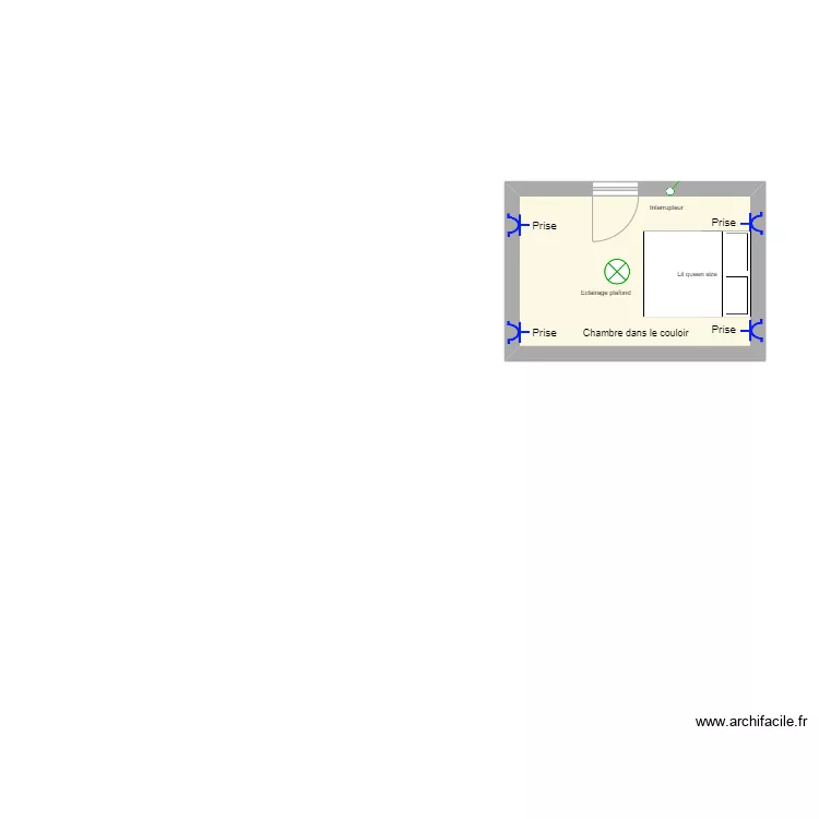 Chambre 2 appartement 418. Plan de 