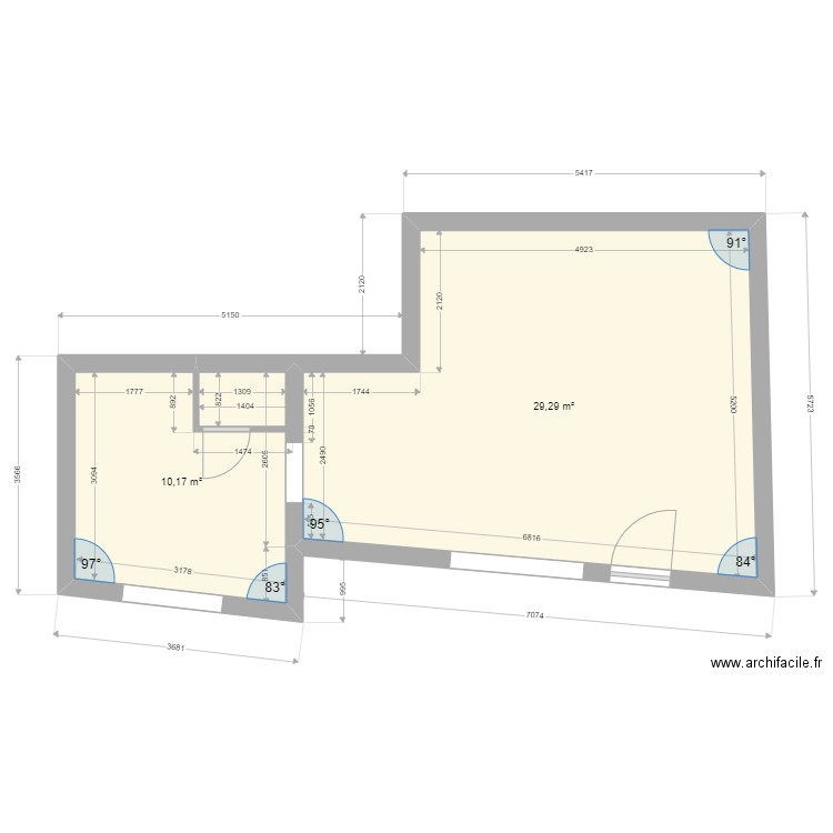 SALON ALLISSON COIFFURE. Plan de 2 pièces et 39 m2