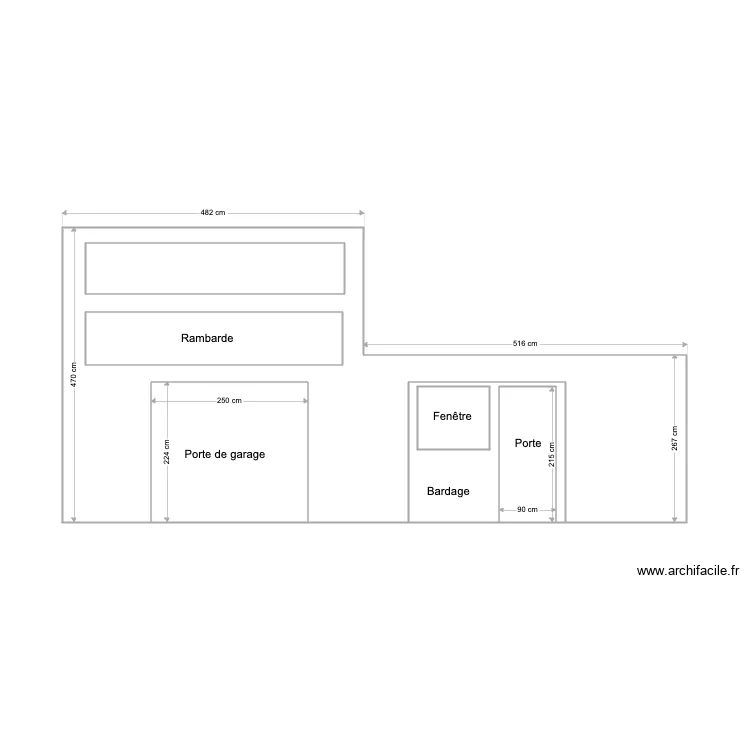 Plan fa&ccedil;ade Cadours. Plan de 