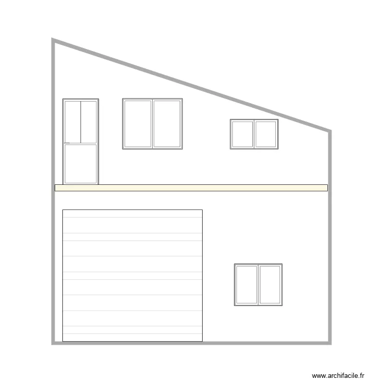 Facade est BATIMENT avec ouverture 2021 01. Plan de 
