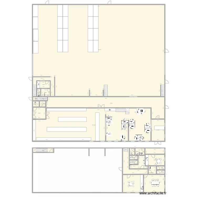 Sheffield plan with upstairs at opposite end. Plan de 