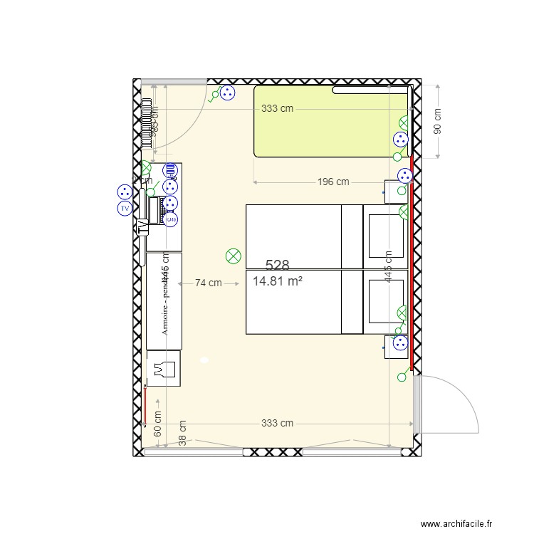 chambre 528v3. Plan de 0 pièce et 0 m2