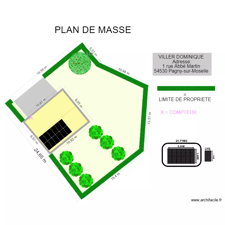 PLAN DE MASSE VILLER DOMINIQUE. Plan de 