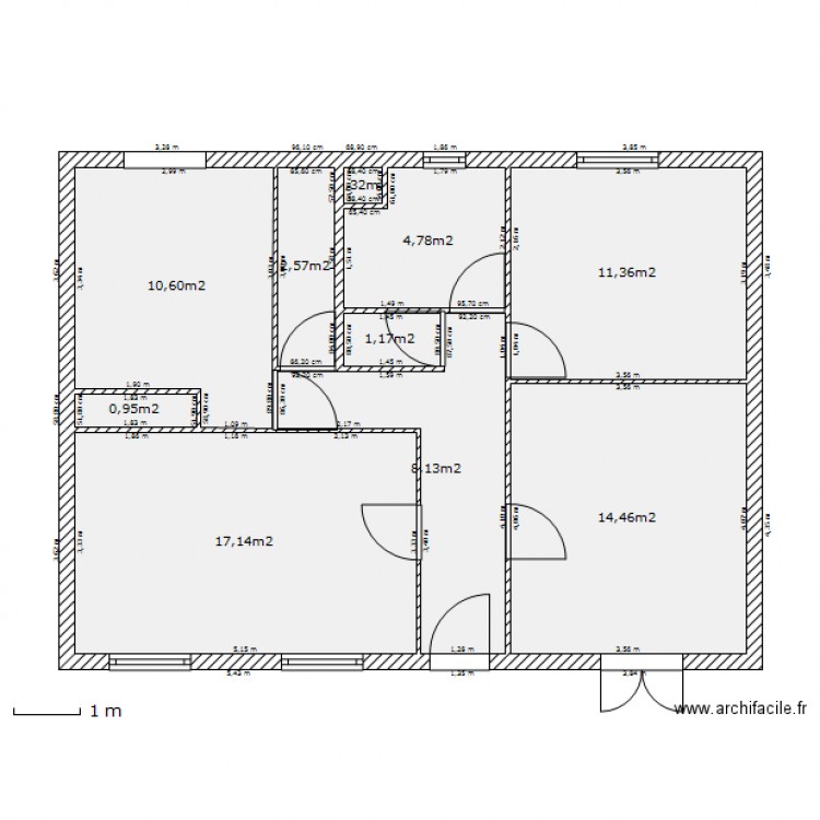 Maison 70 m². Plan de 0 pièce et 0 m2