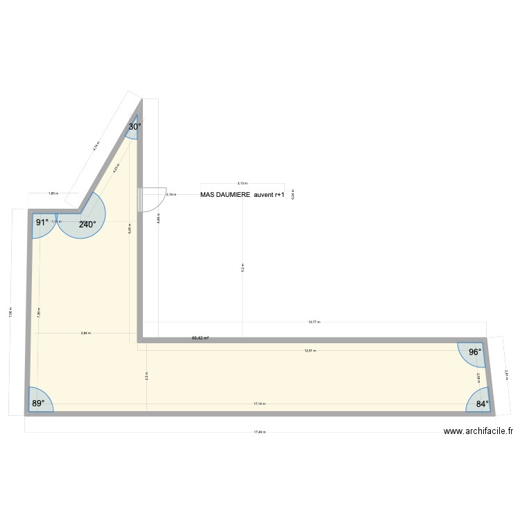 MAS DAUMIERE r+1 auvent. Plan de 1 pièce et 66 m2