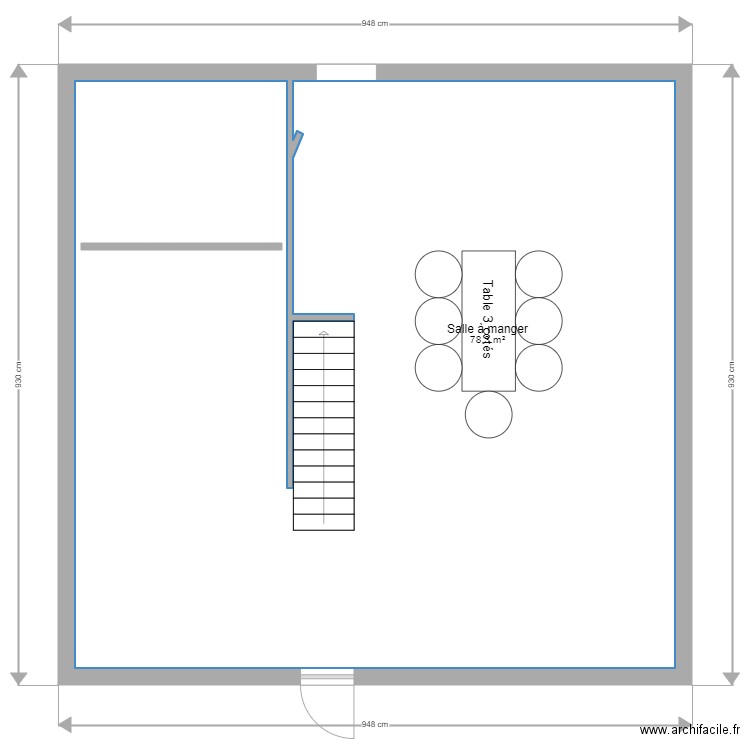 chambre parentale. Plan de 1 pièce et 78 m2