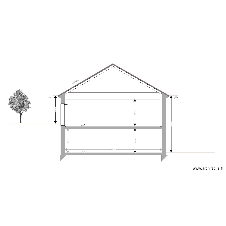 coupe AA2. Plan de 0 pièce et 0 m2