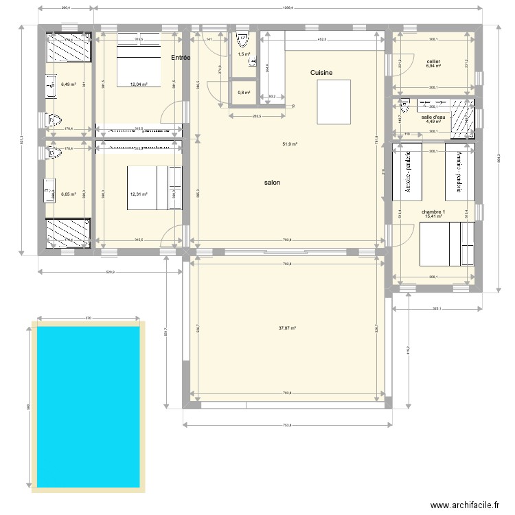 hily 250722. Plan de 11 pièces et 156 m2