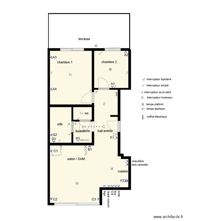 appart Fabienne base. Plan de 0 pièce et 0 m2