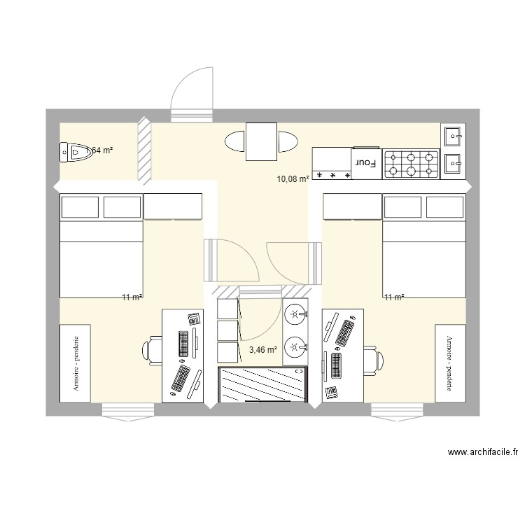 logement étudiant 40m2 t2 orléans. Plan de 0 pièce et 0 m2