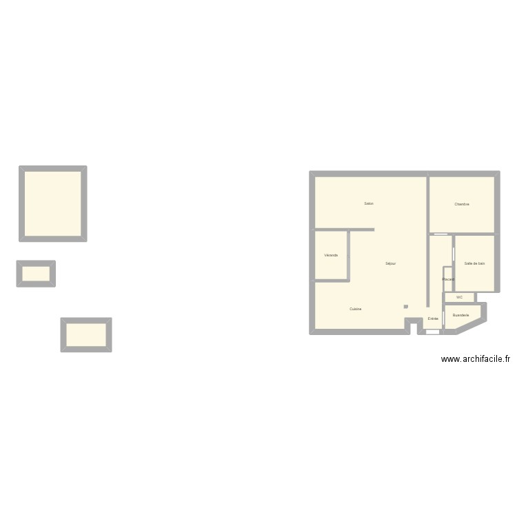 Plan appartement Jeanne. Plan de 10 pièces et 81 m2