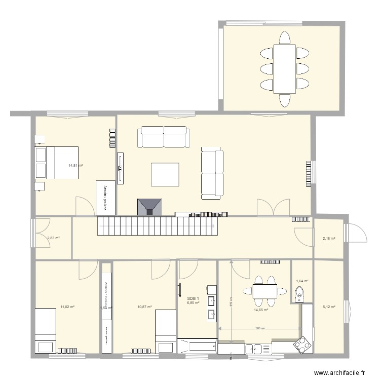 plan caudrot. Plan de 12 pièces et 263 m2