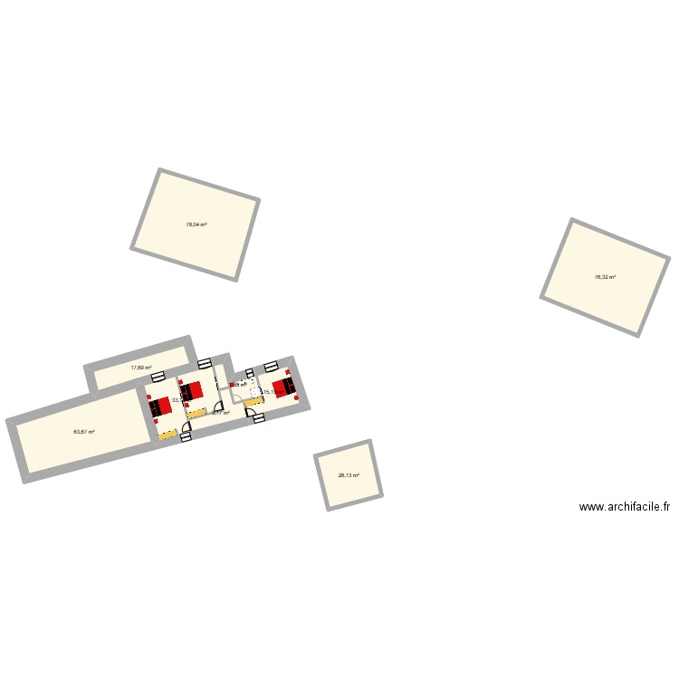 Gobianne. Plan de 15 pièces et 661 m2