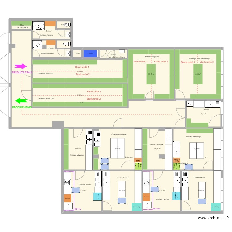Atelier 14 : shared kitchen 2x unit. Plan de 0 pièce et 0 m2