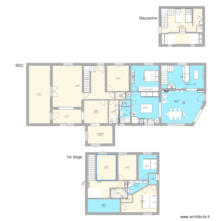 CAVALAIRE plan VF travaux V3.1. Plan de 28 pièces et 273 m2