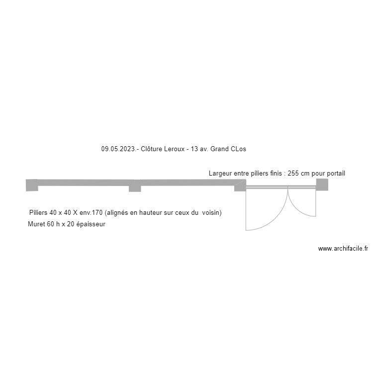 09.05.2023. CLOTURE DE FACADE - LEROUX GRAND CLOS. Plan de 0 pièce et 0 m2
