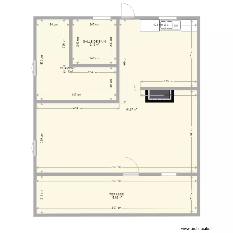MAISON  INTERIEUR AVANT TRAVAUX. Plan de 
