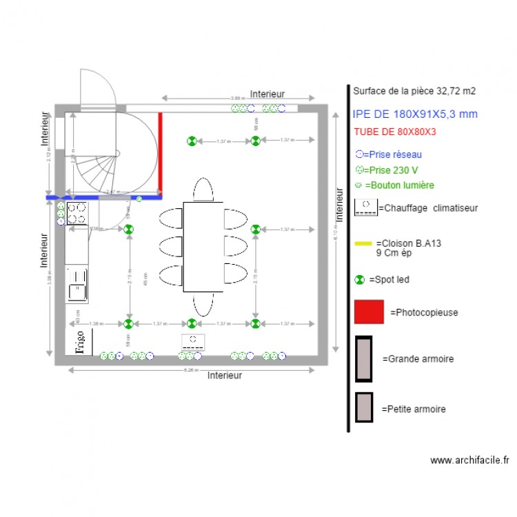 Réfectoire. Plan de 0 pièce et 0 m2