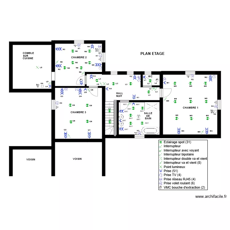 Plan Etage Olivier Delvaux. Plan de 