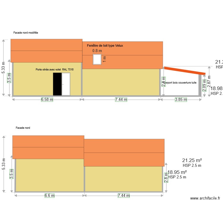 MAISON MEIILAC FACADE NORD. Plan de 0 pièce et 0 m2