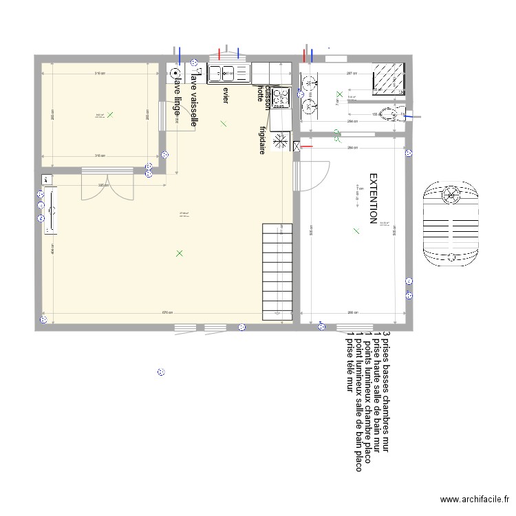 extentionMaisonManiron1. Plan de 0 pièce et 0 m2