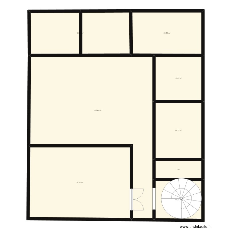 1001. Plan de 8 pièces et 289 m2