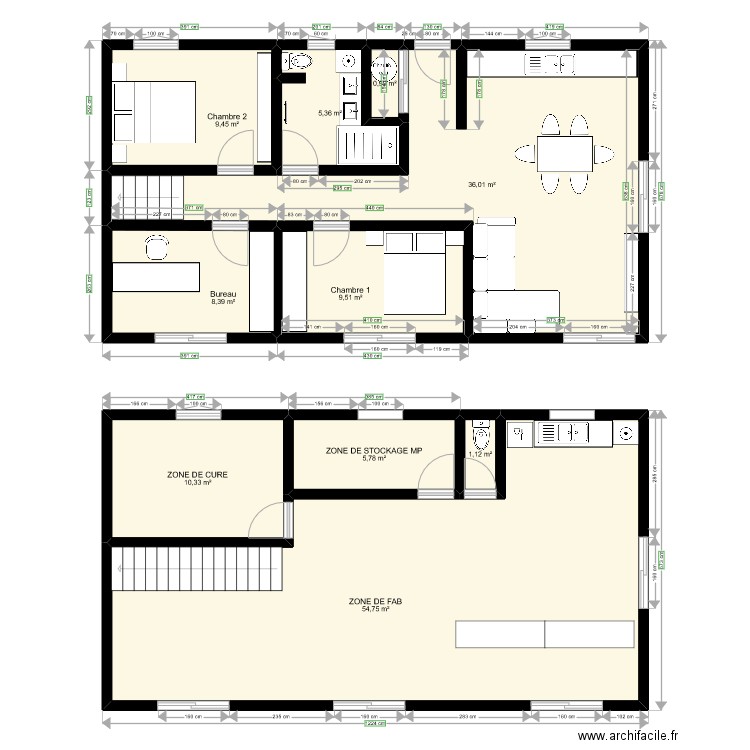 PLAN_ATELIER-MAISON_VIDOU. Plan de 10 pièces et 142 m2