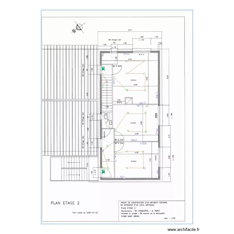 etage 2 extension. Plan de 