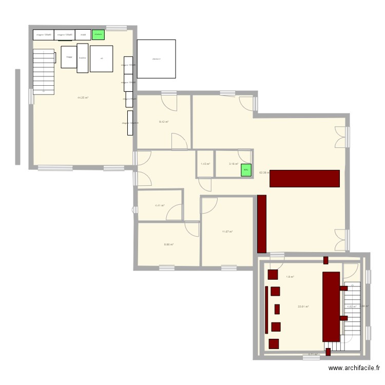 rippotene v2. Plan de 13 pièces et 176 m2