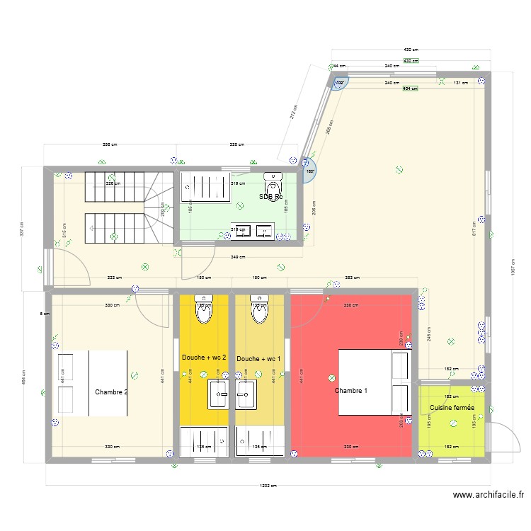 Rez de chaussée aménagé. Plan de 0 pièce et 0 m2