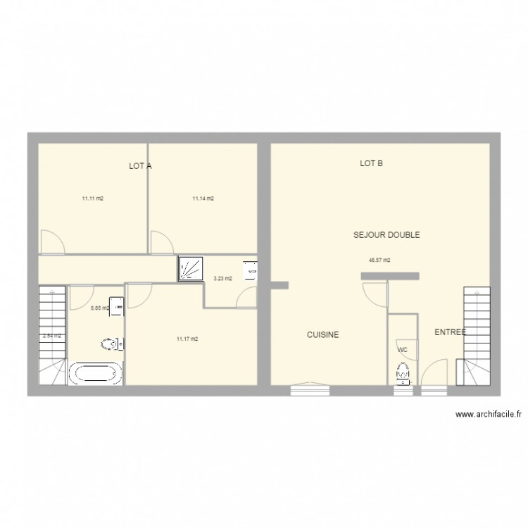  LOT A et B  RDC ST CHE 2 ET2. Plan de 0 pièce et 0 m2