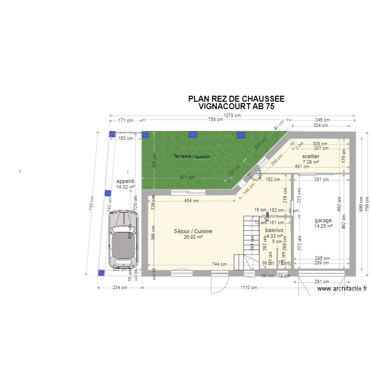 vignacourt AB75 REZ DE CHAUSSEE. Plan de 0 pièce et 0 m2