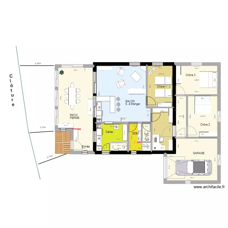 oro&uuml;et plan maison  agrandissement. Plan de 