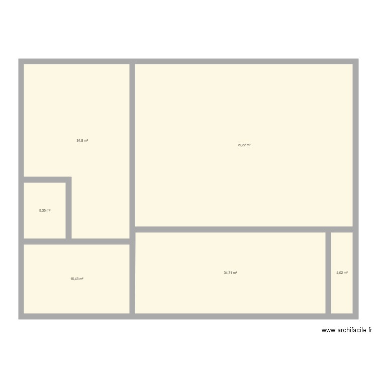 extension 1. Plan de 6 pièces et 175 m2