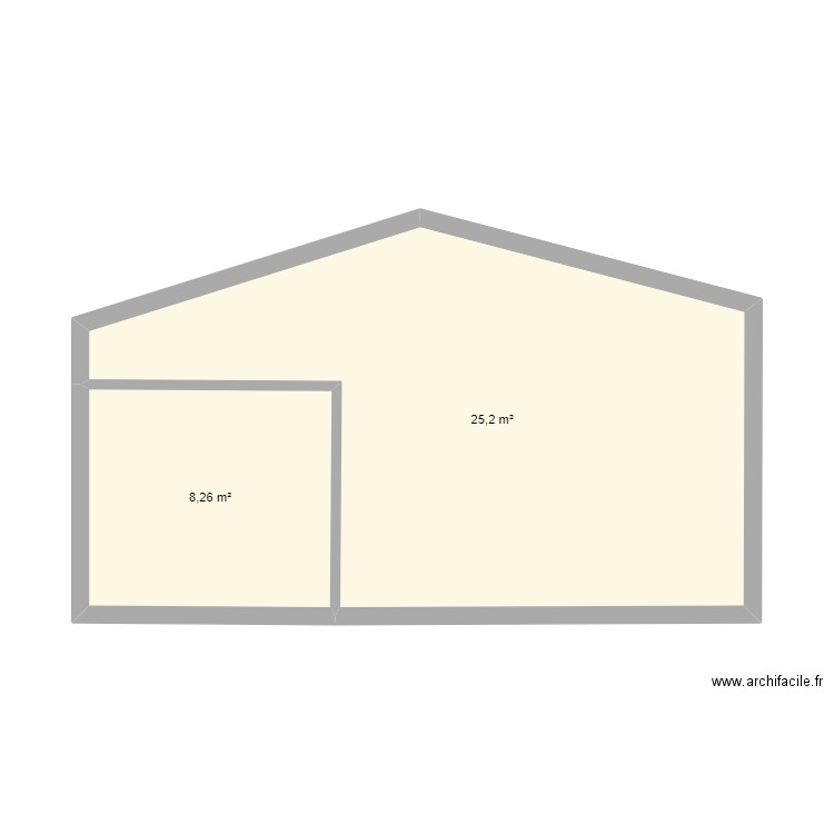 garage 1. Plan de 2 pièces et 33 m2