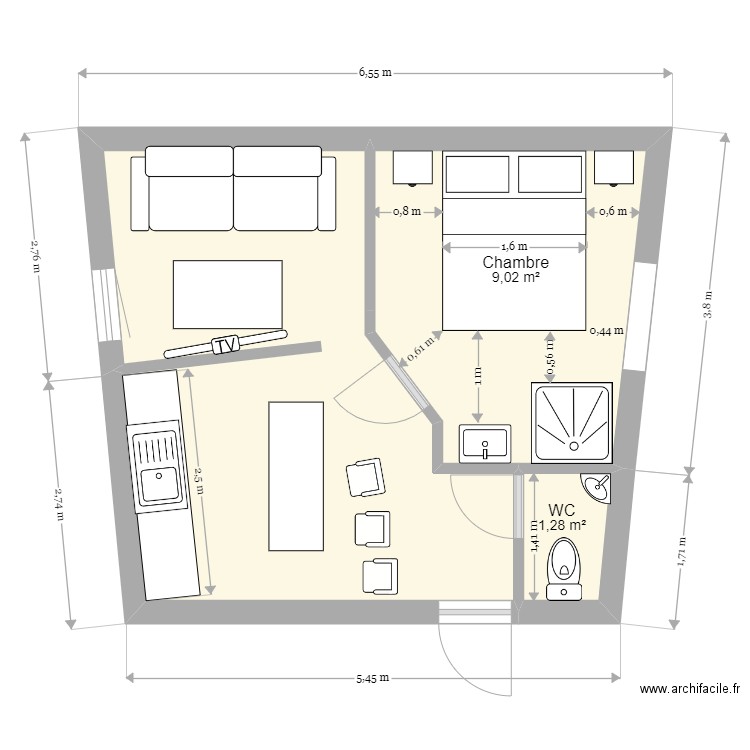 appart la grellerie 3. Plan de 0 pièce et 0 m2