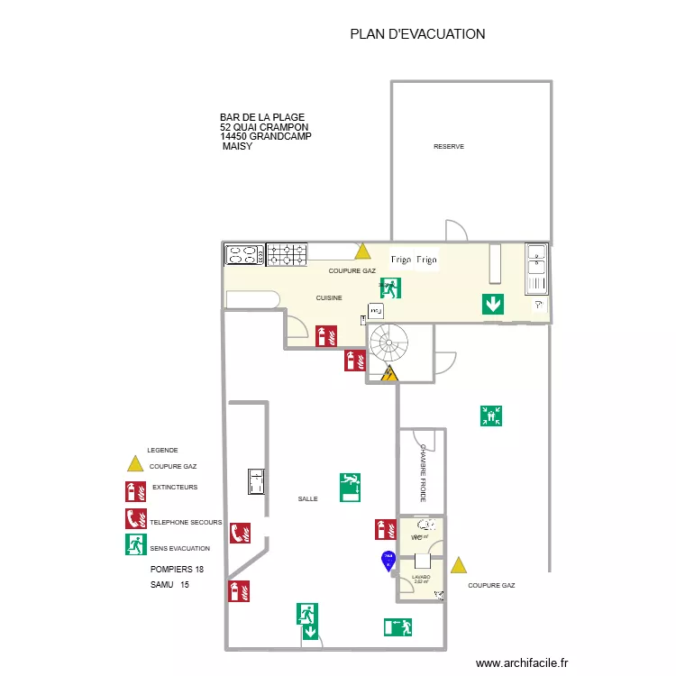 bar PLAN EVACUATION ENSEMBLE1. Plan de 3 et 43 m² bar PLAN EVACUATION ENSEMBLE1. Plan de 3 et 43 m²