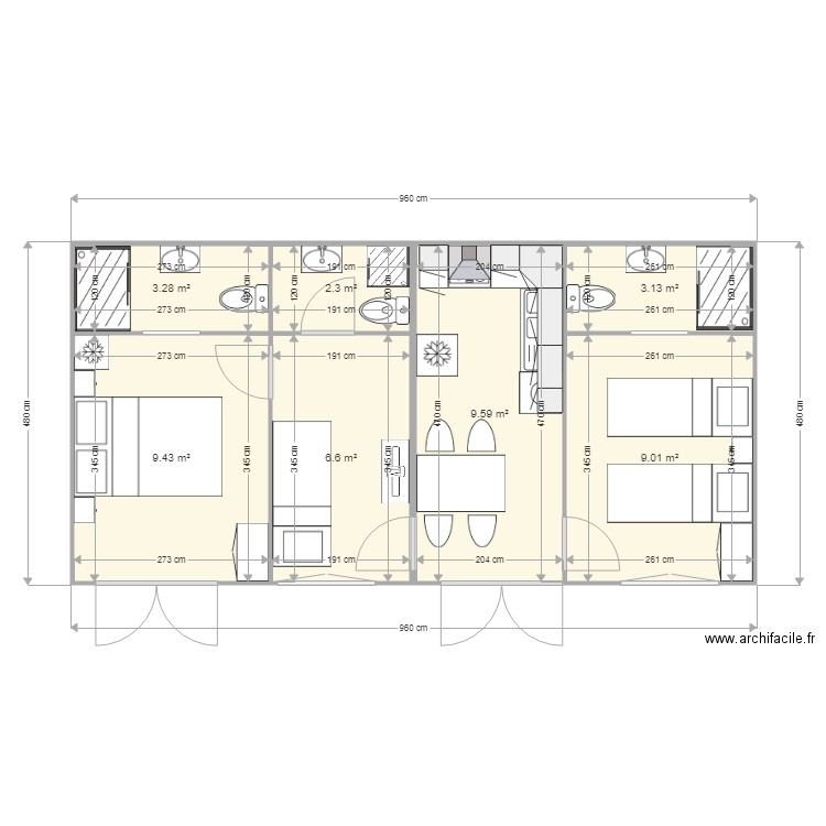 MODELE LISBOA 600X600CM EN MAISONS 1200X60CM. Plan de 0 pièce et 0 m2