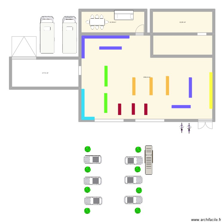 plan magasin vente. Plan de 4 pièces et 149 m2